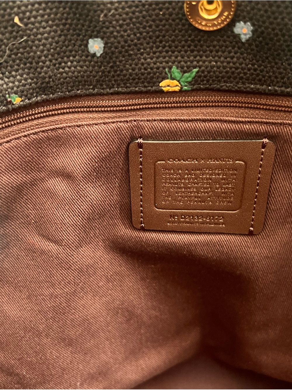 Coach Black Canvas Tote with Red Apple Snoopy Graphic - Picture 10 of 11